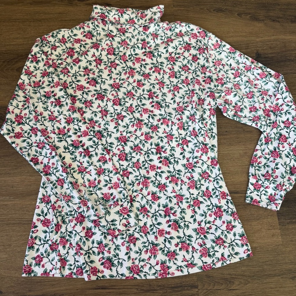 Basic Editions Turtleneck Pink Rose Print